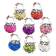  Fashion Design Wholesale Custom Metal Zinc Alloy Glitter Enamel Purse Handbag Swivel Hook Foldable Table Top Bag Hanger for Promotion Gift