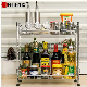  Mini 2 Tiers DIY Style New Design Chrome Metal Kitchen Magnetic Spice Wire Rack on Table