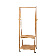  2- Tier Bamboo Clothes Rack, Portable Extra Large Garment Rack