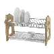  2 Tiers Kitchen Dish Rack Wall Mounted Stainless Steel Dish Drying Rack