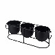 Black Metal Planter Home Decor Flower Pot