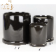 Glossy Black Cylinder Ceramic Flower Pots with Saucers