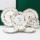 Free Sample Basic Customization New Bee Butterfly Insect Pattern Decor White Ceramic Dinner Plate Set