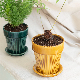  Free Sample Basic Customization Home & Garden Office Decoration Ceramic Round Cactus Plant Flower Pots with Saucer