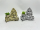 Faux Succulent in Cement Buddha Plant Pot Gold and Silver Potted