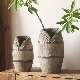 Iron Wood Splicing Vase Handmade Paulownia Wood Flower Pot Ornaments