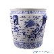  Archaize Hand Painted Blue and White Porcelain Lion Head and Ears Dragon Straight Mouth Vats