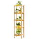  Simple Installation of Anticorrosive Bamboo Five Layer Plant Stand Stable Structure