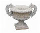 Grey Garden Carved Stone Flowerpot