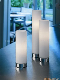  Silver Base with Milk White Glass Cover Candle Holder