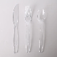  7inch Transparent Disposable Plastic Spoon Fork Knife Cutlery Set