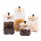 Square Glass Food Storage Jar with Wooden Lid