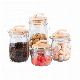 500ml 750ml 1000ml 1500ml Glass Storage Jar with Wooden Clip Lid