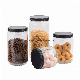  Clear Glass Food Canister with Screw Metal Lid in Kitchen