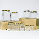 Wholesale Empty Square Clear Food Storage Container Honey Glass Jar with Metal Lid manufacturer