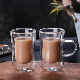 High Quality Double Layer Glass Coffee Cup with Handle