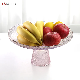  Cheap 30cm Unbreakable Wedding Decoration Plate Wholesale Handmade Fruits Glass Plate with Foot in Pink