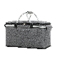  Picnic Basket 4 Person Grey Polyester Stainless Steel Holder Shopping Basket Custom Logo Folding Lunch Basket