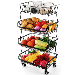  4 Tier Stackable Metal Wire Fruit Vegetable Storage Baskets with Wheels