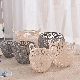  Round Hollowed Egg Container Storage Basket for Cosmetics with Handles