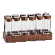  Glass Tube Single Dose Coffee Bean Storage with Solid Black Walnut Base