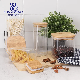  Square Kitchen Food Storage Containers Clear Glass Storage Jars with Sealed Bamboo Cover
