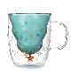  Christmas Gift Mug Double Wall Glass Cup Creative Gift Glass Cup Double Wall Coffee Cup