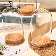 Wholesale Display Glassware Cylinder Glass Flower Cover Borosilicate Glass Jar with Wooden Base