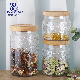  Garbo New Arrival Lemon Engraved 1.8L Big Glass Food Storage Jar with Wooden Lid