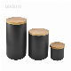  Modern Black Storage Container with Airtight Bamboo Lid