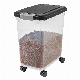  Airtight Pet Food Storage Container Attachable Caster Dog Cat Pet Food Storage Box