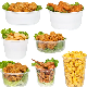  Custom 4oz 8oz 12oz 16oz 32oz 64oz Round Black Clear Leakproof Disposable Plastic Food Storage Deli Container with Airtight Lid