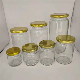  6oz 8oz 9oz 500ml 300mlclear Straight Sided Glass Jar with Silver Gold Screw Metal Cap