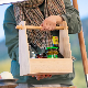 Outdoor Portable Food Box Solid Wood Kitchen Seasoning Storage Rack Camping Picnic Basket