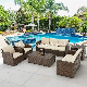  7 Seater Garden Patio Rattan Outdoor Furniture Set with Two Storage Boxes, Rattan Wicker Sectional Sofa