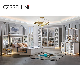  Hot Sale Modern Solid Wood Windsor Bed Multifunction Storage 5 PCS Bedroom Furniture Set with Wardrobe Dressing Table