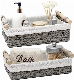  Paper Rope Storage Basket Wicker Baskets for Organizing with Handle
