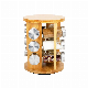  Wooden Spice Lover Organizer Rack Tower Holds up to 12 Seasoning Jar Spices Storage Countertop Round Revolving Kitchen Seasoning Rack Wbb16340