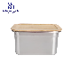  Luxury and Classic Stainless Steel Lunch Bowl with Wooden Lid and Good Seal Custom Cheap Container for Salad Mixing Box for Kitchen Serving Food or Take-out