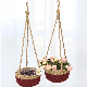  Wine Red Straw Woven Cotton Rope Hanging Garden Flower Plant Pots