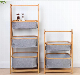  Bamboo 3 Layer Home Storage Basket Rack for Household Storage