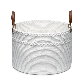  Fashion Folding Woven Laundry Cotton Rope Storage Basket with Leather Handles