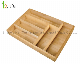 Zakka Style Classic Bamboo Grooved Sundries Drawer Organizer
