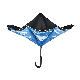  Double Windproof Auto Open Reverse Umbrella with Print Inside