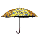 Yellow Long Umbrella African Print Rain Sun Umbrella New Design
