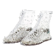 Unisex Reusable Waterproof Flat Rain Boots Protector Non-Slip Shoes Covers Waterproof Plastic Fabric Rain Shoecover Mud-Proof