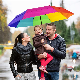  Promotional Custom Double Layer Windproof Fully Automatic Fold Rainbow Golf Umbrella with Wooden Handle