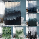  Chinese Landscape Painting Black and White Forest Polyester with Hook Shower Curtain