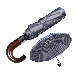  Heavy Duty Durable Wooden Handle Check Pattern Compact Automatic Open Close High Level Souvenir Brand Gift Umbrella