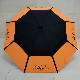  Wholesale Brand Orange Large Size Double 2 Tier Pongee Waterproof Manual Wooden Handle Straight Golf Umbrella with Logo
